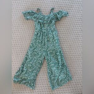 Abercrombie Kids Green Floral Jumpsuit